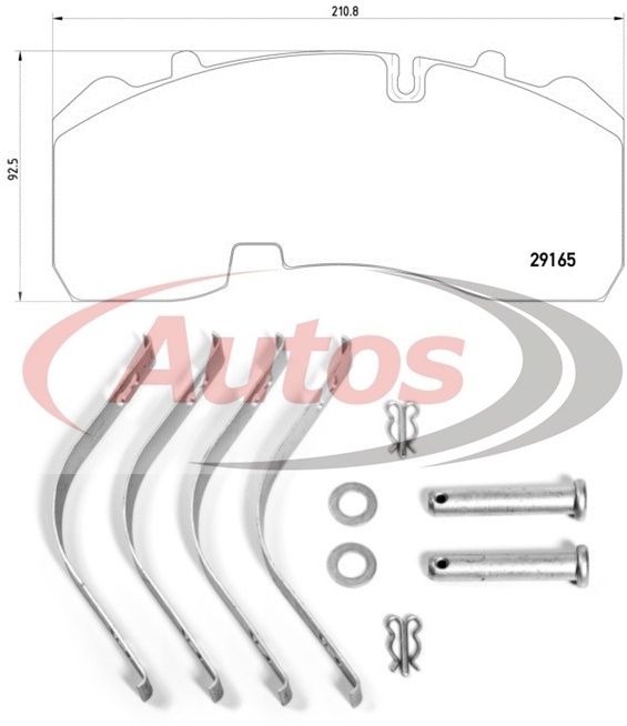 Deska brzdová 29165,29268 Valeo 210x92x30 SKH SB3745 Eco,Eco Plus, Eco Max