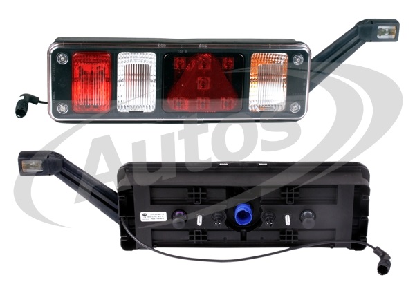 Svítilna zadní P EASYCONN s trojúhelníkem a LED poziční svítilno-tykadlem, KRONE,SCHMITZ