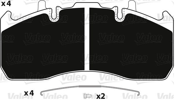 Deska brzdová 29173,29203 Valeo 216x98x29 MERITOR Elsa 225-1 RVI Midlum, Magnum, VOLVO FH