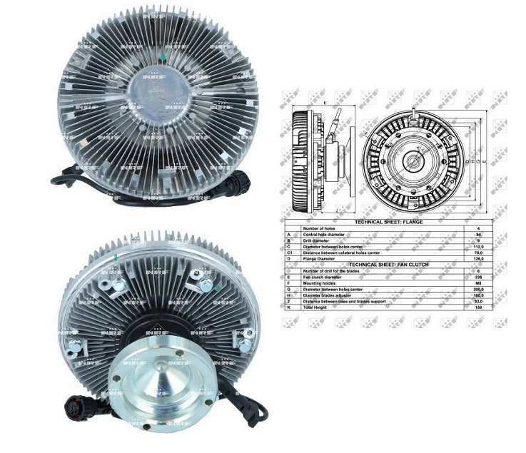 Viskospojka bez ventilátoru pr. 259x160/5pin RVI MAgnum od 1990, VOLVO FH12-16/FH, FH II