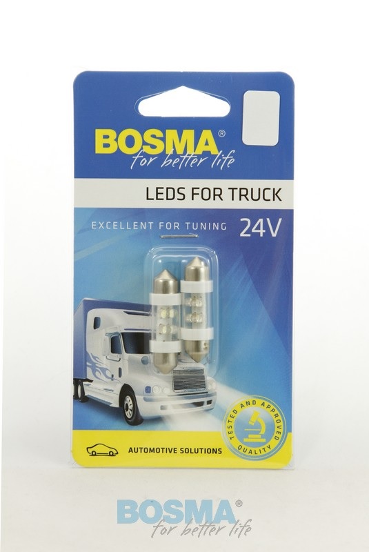 Žárovka sufit LED 12V 5W SV8,5 10X36 HIGH POWER BOSMA - sada 2ks