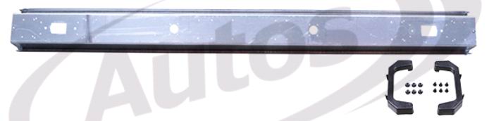 Nárazník zadní vlek 2400mm s bočními plastovými krytkami, pozink