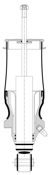 Tlumič pérování kabiny zadní I/O s vlnovcem SCANIA P,G,R,T