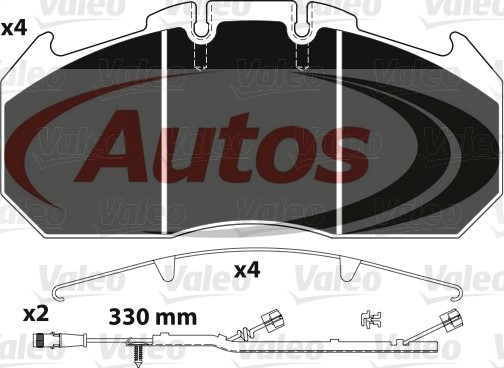Deska brzdová 29131 Valeo 250x118x30 MAN TGA,RVI Magnum,Midlum, IRISBUS Citelis,Crossway