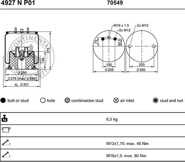 Vlnovec pérování 4927NP01 ZN RVI Midlum DXi5/7, VOLVO FL 