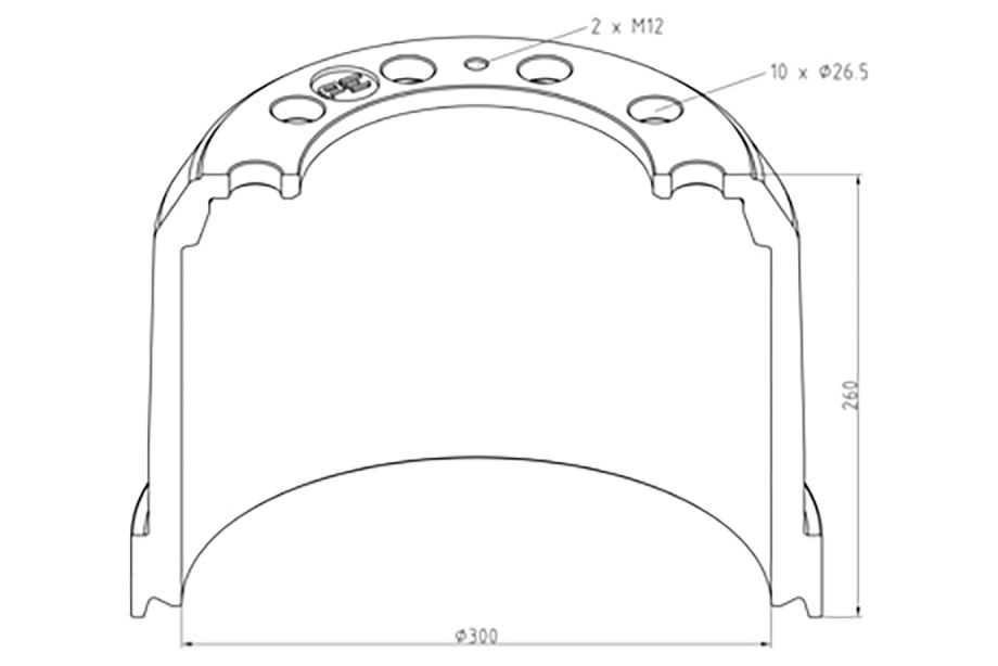 Buben brzdový 300x260 GIGANT 17"/15" GKH2 10510 3020