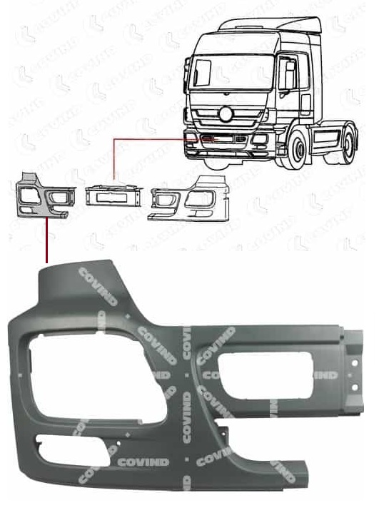 Nárazník přední s otvorem na mlhovky P MERCEDES Actros MP3