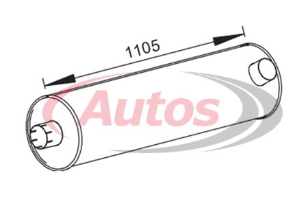 Tlumič výfuku 1105mm RVI Midlum 04.12D/ 04.8D/ 06.18D  Euro 3 od 10.2001