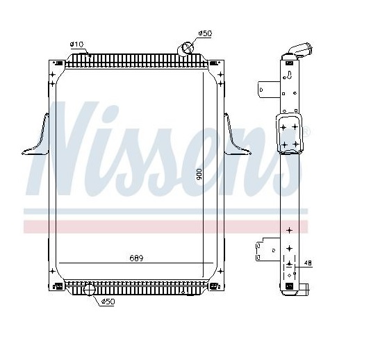 Chladič vody 900x689x40 s rámem RVI Kerax DCI11/DXI11 od 06.1997