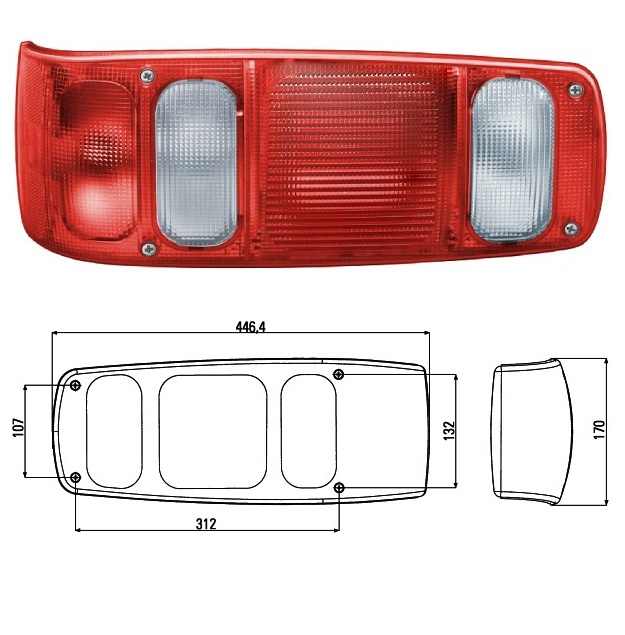 Svítilna zadní 6-dílná P CARALUNA I, E17 9604