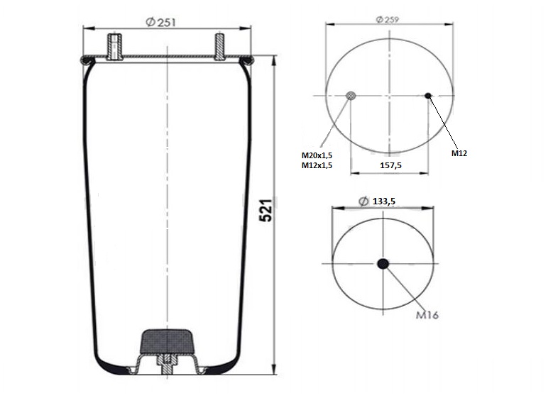 Vlnovec pérování bez zvonu BPW typ 30 /AL/SL/O
