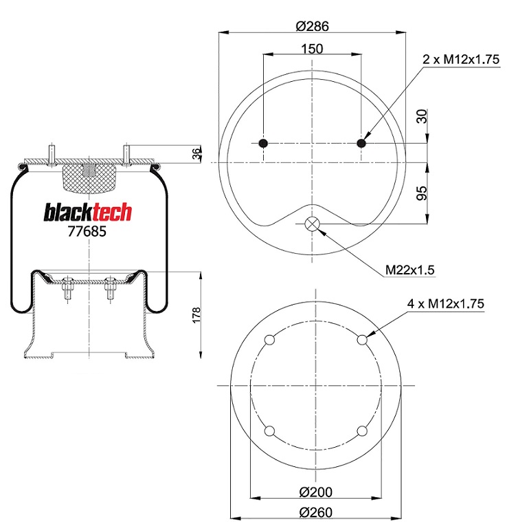 Vlnovec pérování RML 77685 C železný zvon, SCHMITZ Cargobull, Weweler