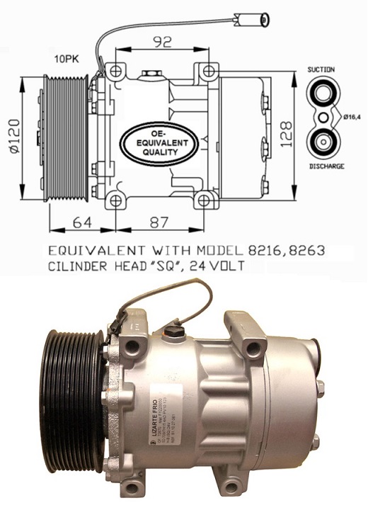 Kompresor klimatizace RVI Midlum, Premium, VOLVO FL2