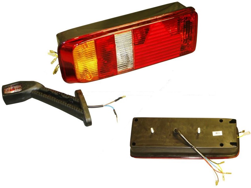 Svítilna zadní L KRONE s trojúhelníkem a poziční svítilnou-tykadlem, kabel 0,5m