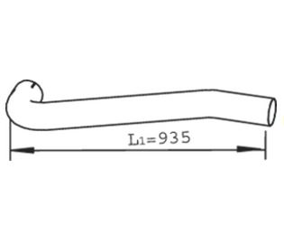 Trubka výfuku střední 935mm DAF LF55 CE184C od 01.2001