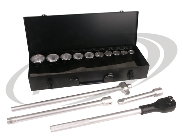 Sada nástrčných hlavic /22,24,27,30,32, 36,38,41,46,50mm/ s příslušenstvím