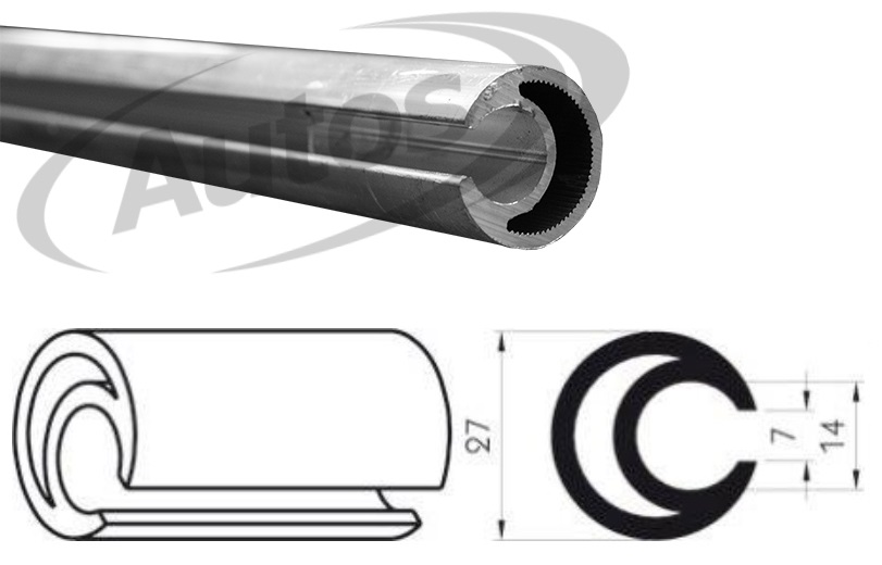 Tyč napínací střešní konstrukce 27x3000 Al plachty KÖGEL