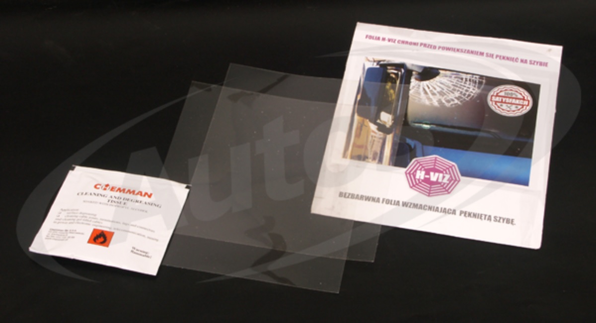 Fólie na prasknuté čelní sklo - proti dalšímu rozšiřování praskliny GLASS BREAK PLASTER