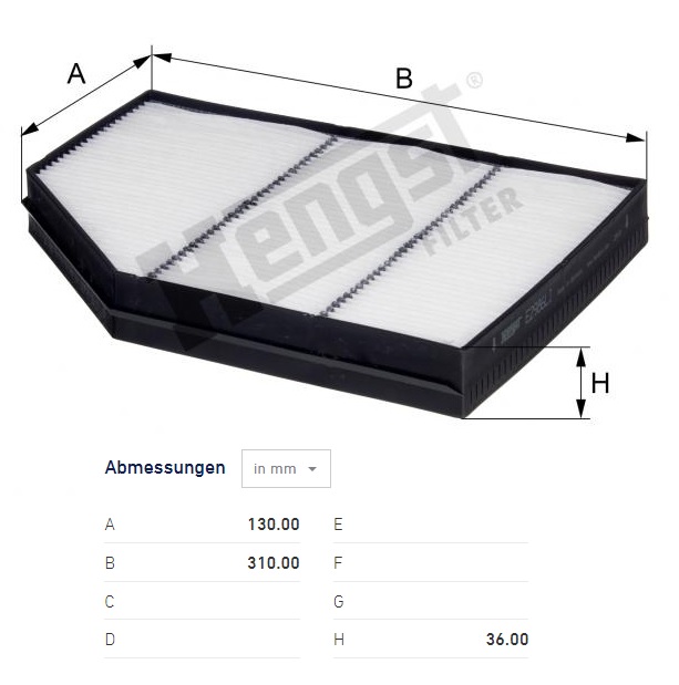 Filtr vzduchu kabiny MERCEDES Actros MP4, Antos, Arocs 963/964