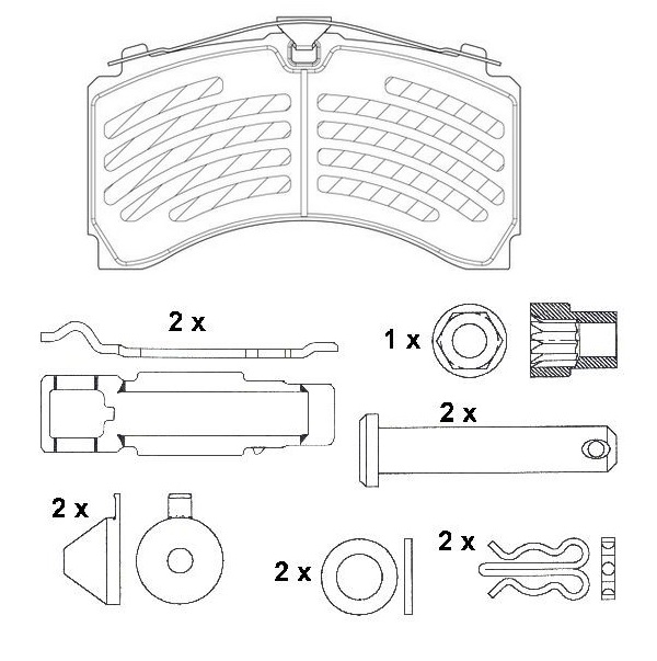 Deska brzdová 29244 Valeo 207x113,7x35 KNORR SL7 ZN MERCEDES Actros MP4 od 2011