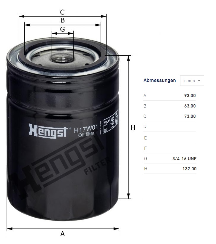 Filtr oleje CASE IH, CLAAS, FENDT, JCB, KUBOTA, LAMBORGHINI, LINDE, MASSEY FERGUSON