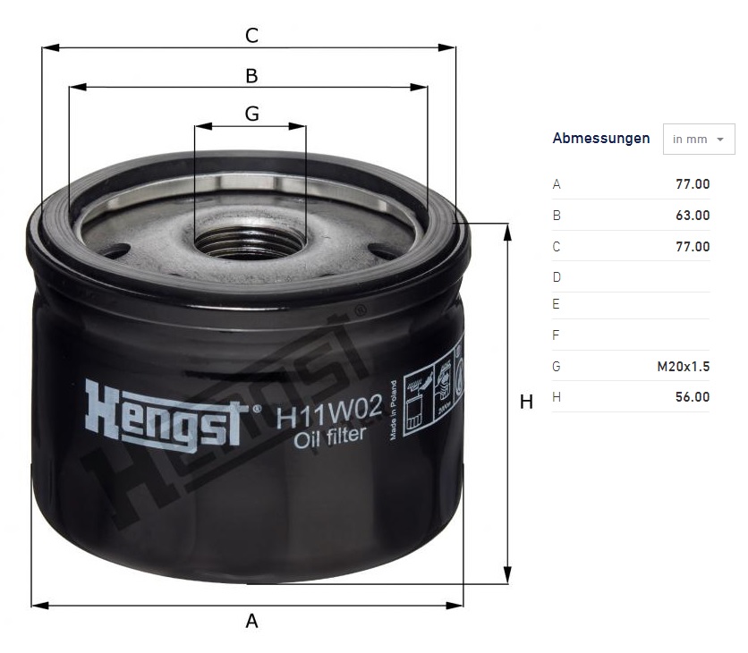 Filtr oleje DACIA Logan, NISSAN Almera, RENAULT Clio, Kangoo, Megan, Sandero, Scénic