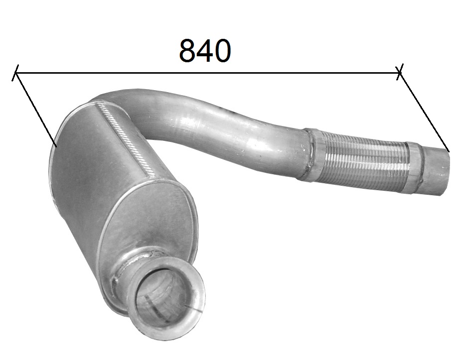 Trubka výfuku přední s pružným dílem MERCEDES Axor OM457 Euro 4/5