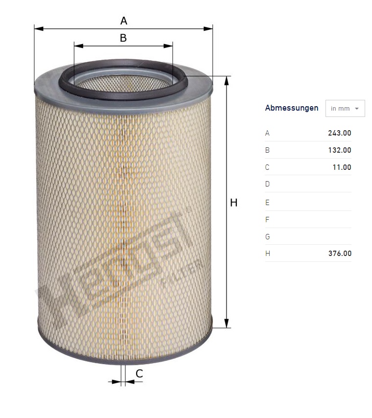 Filtr vzduchu MAN L2000,M2000, IVECO E.Cargo, E.Tech, DAF, SOLARIS Urbino II