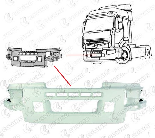 Nárazník přední RVI Premium II TR/PR/ DXi7, D/C od 10.2005