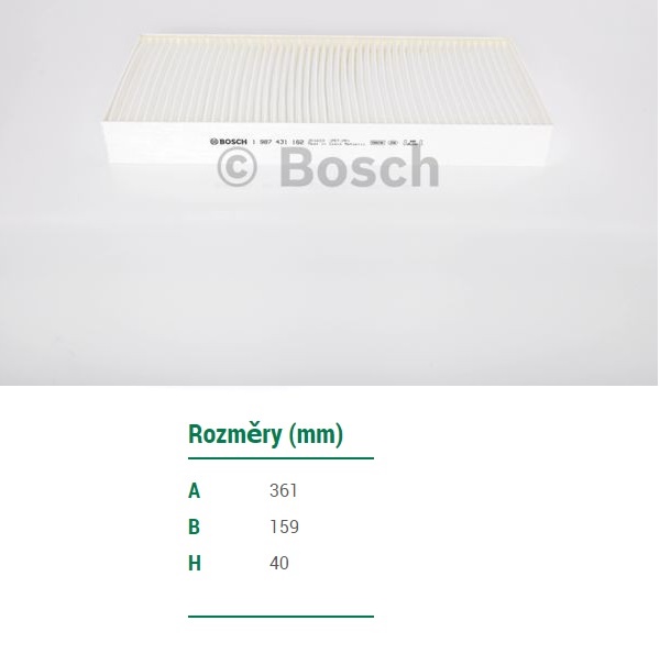 Filtr vzduchu kabiny MAN L2000/ L2000 Evolution, LE od 2000 do 2007, STEYR 10S/ 9S/ 8S