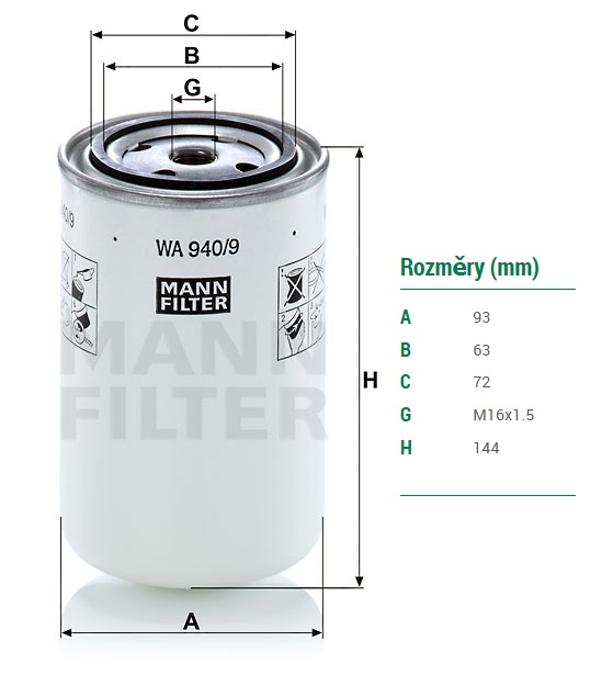 Filtr chladící kapaliny OPTARE, RVI C/K/T, VOLVO FM/FMX, FM II/FMX II, VOLVO A, EC/ECR
