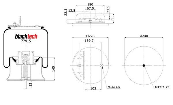 Vlnovec pérování RML77415C ZN IVECO E.Cargo 120-140EP HD/HTAS 
