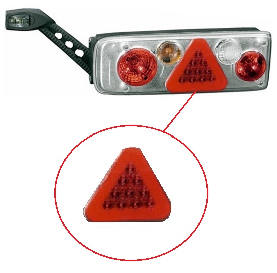 Modul LED - EASYCONN II trojúhelník s odrazkou zadní svítilny L/P