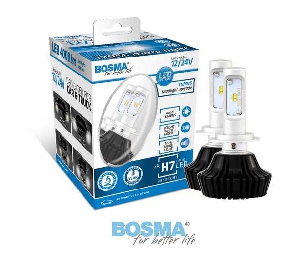 Žárovka H7 12V/24V UP TO LED 4000lm, bílá 6000K CANBUS - sada 2 ks