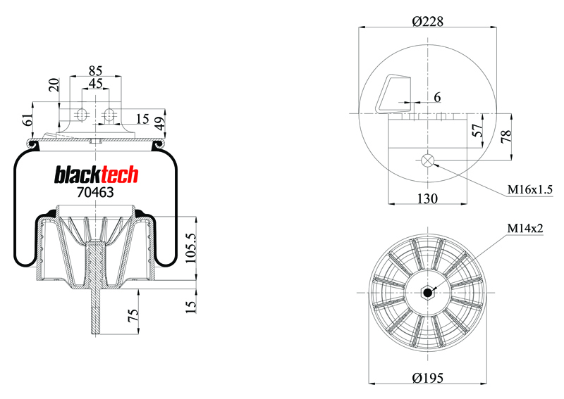 Vlnovec pérování kompletní - plastový zvon IVECO Stralis