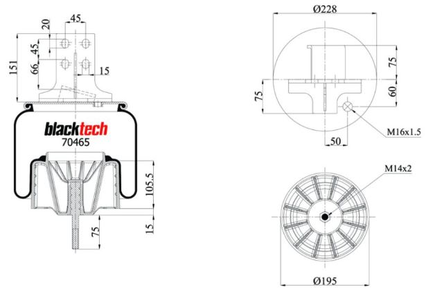 Vlnovec pérování kompletní - plastový zvon IVECO Stralis
