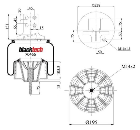 Vlnovec pérování kompletní - plastový zvon IVECO Stralis