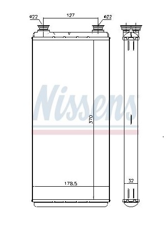 Vložka topení 370x178x32 MAN TGA/TGS/TGX D2866/2876/2066/2676