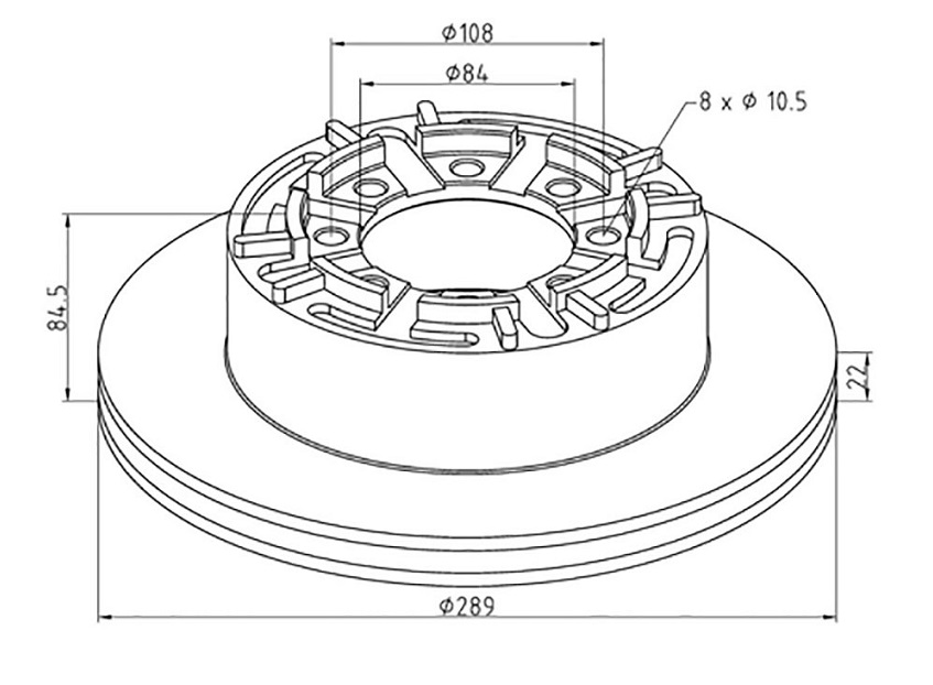 Kotouč brzdový 289x22x84,5 ZN IVECO Daily 35.10/35.12 /40.10
