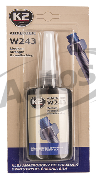 Lepidlo zajištění šroubů K2 W243 - střední pevnost -55/+150 °C  50g