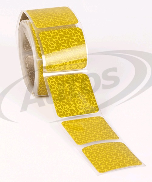 Páska reflexní žlutá - čtverec na plachtu/cisternu  L+J EC104-1231 50x50mm