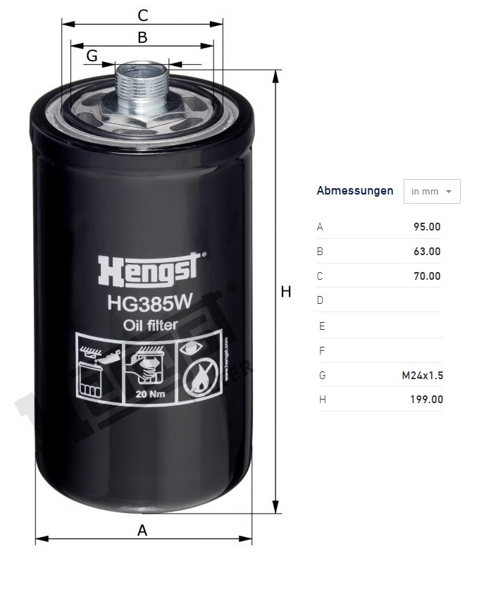 Filtr oleje hydrauliky JCB, NEW HOLLAND, JOHN DEERE, TEREX