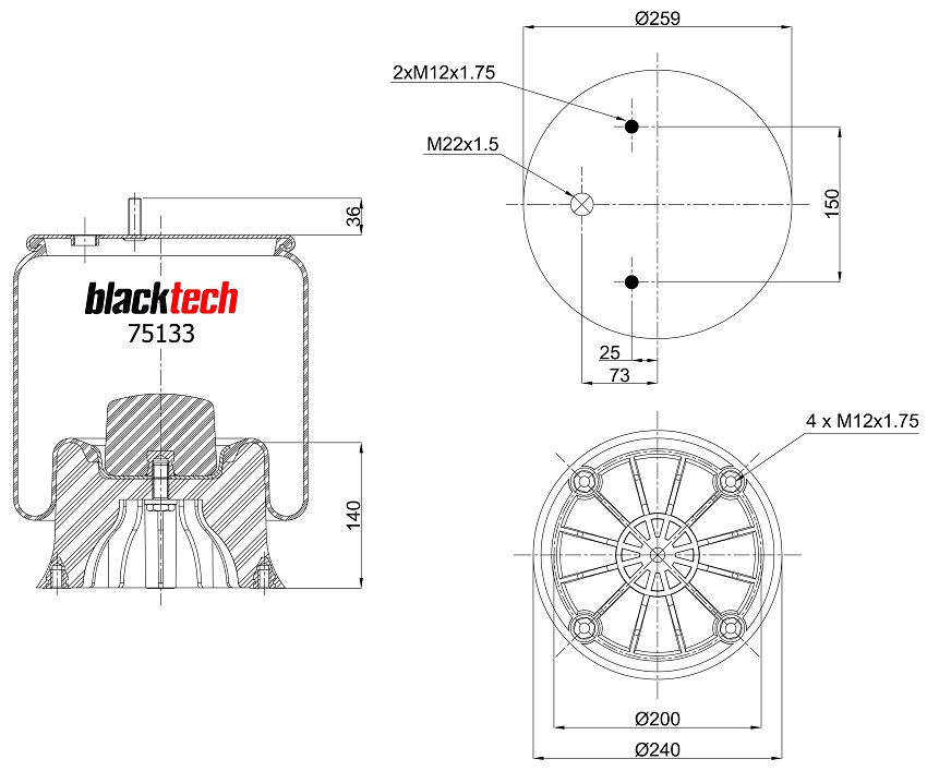 Vlnovec pérování kompletní - plastový zvon  SAF M/ O/ U