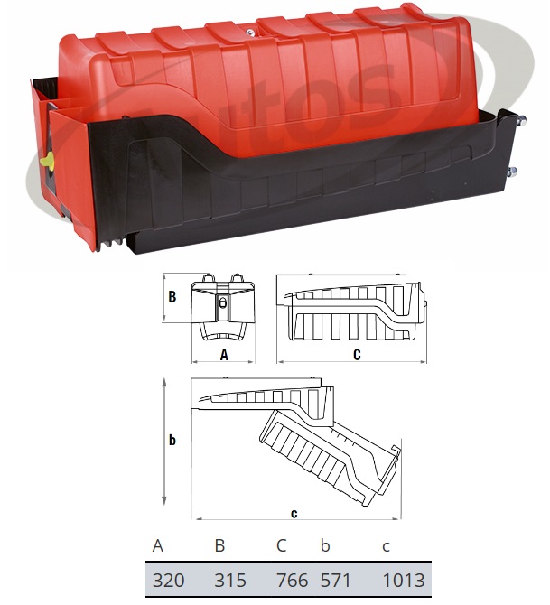 Skříň hasícího přístroje 6/9/12kg SLYKON, 320x315x766/571x1013mm