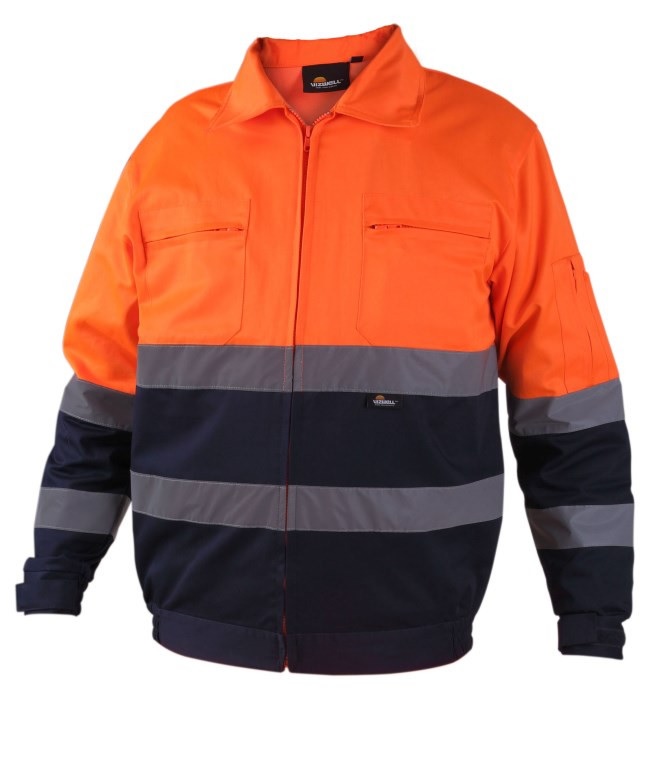 Bunda pracovní reflexní - oranžová VIZWELL, vel. L