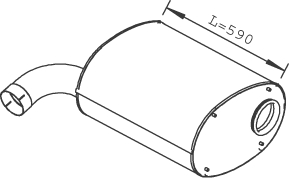 Tlumič výfuku zadní 590mm IVECO Stralis, E.Tech, E.Star