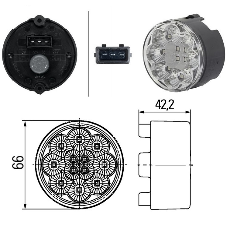 Svítilna brzdová 24V LED IVECO Crossway,TOYOTA, IRIZAR, YUTONG, DAF, VOLVO