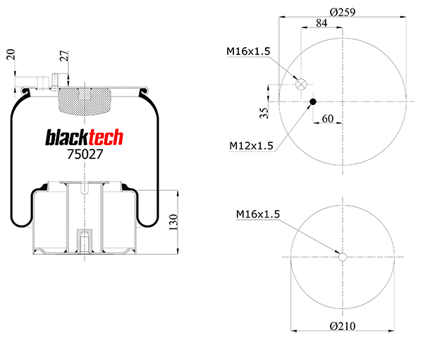 Vlnovec pérování RML75027 C7 železný zvon MAN TGA, TGS, TGX