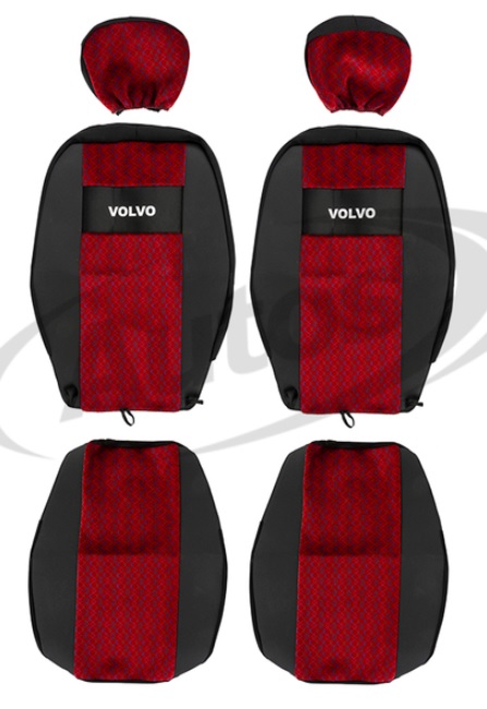 Potah sedadla - sada 1+1 červený VOLVO FH12, FL6