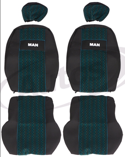 Potah sedadla - sada 1+1 zelený MAN L2000, F2000